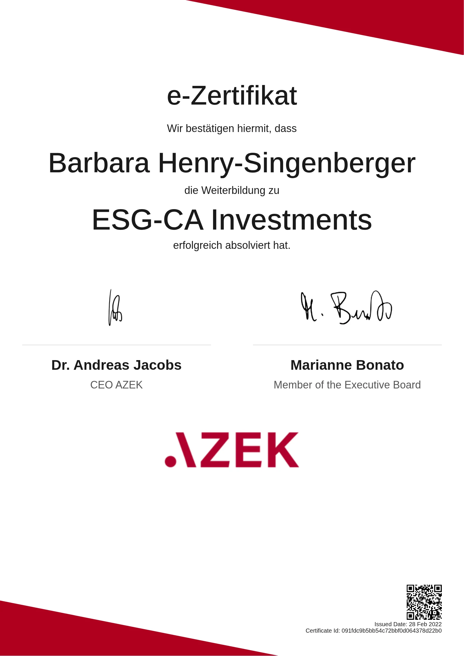 Barbara Henry-Singenberger | ESG-CA Investments