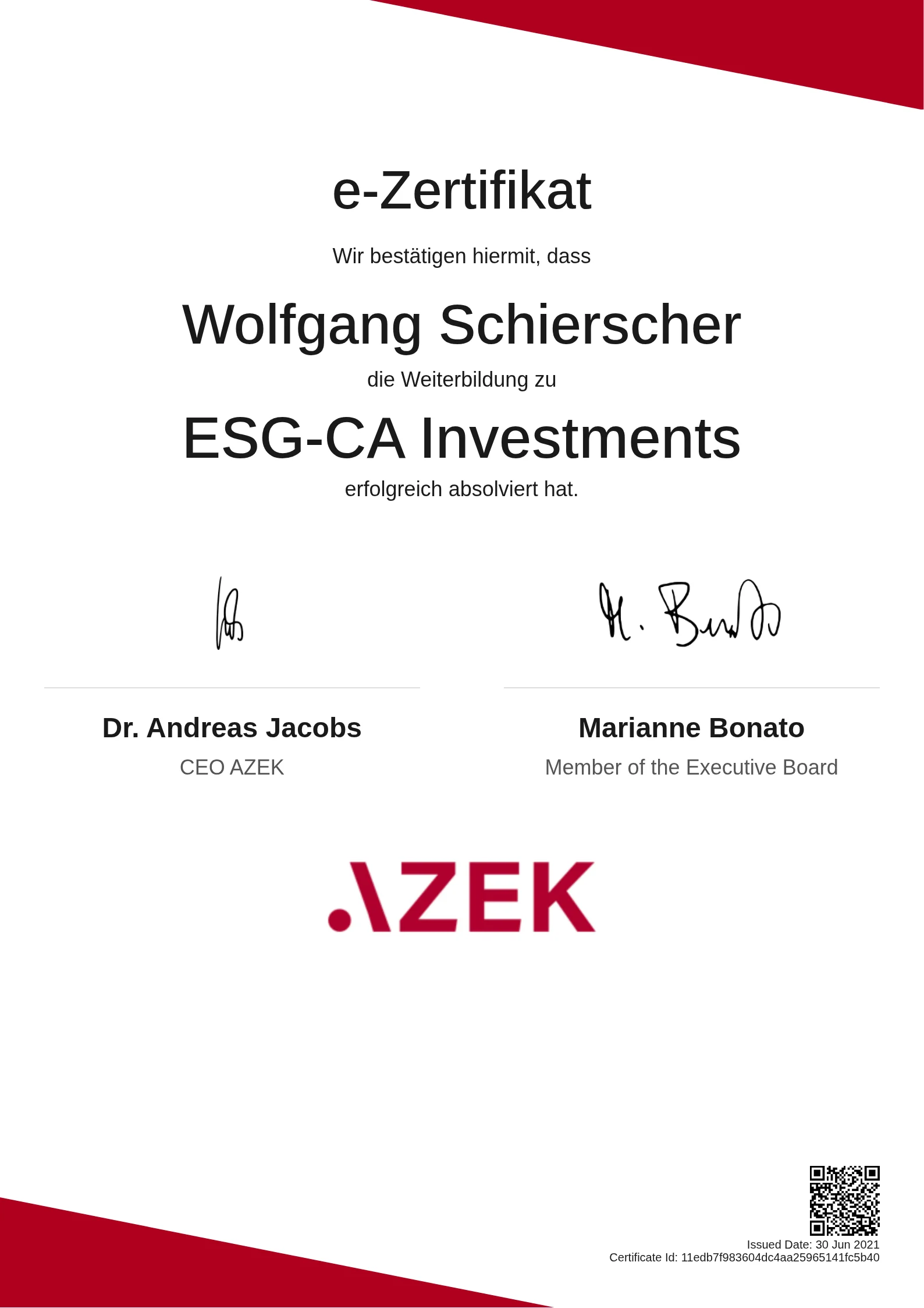 Wolfgang Schierscher | ESG-CA Investments