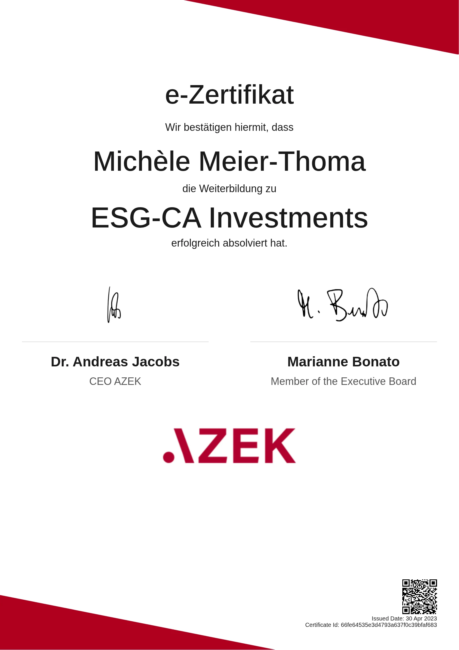 Michèle Meier-Thoma | ESG-CA Investments