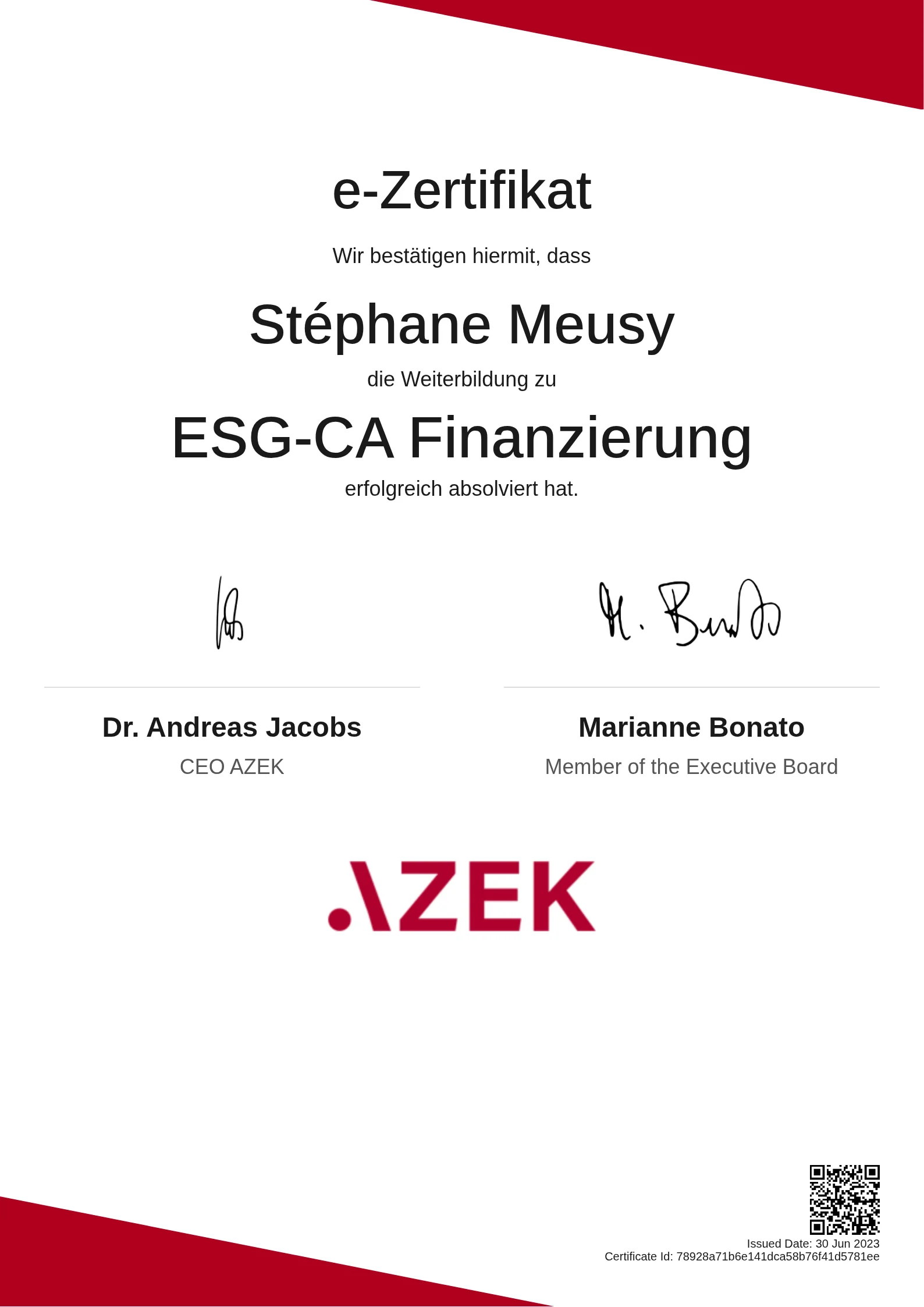 Stéphane Meusy | ESG-CA Finanzierung