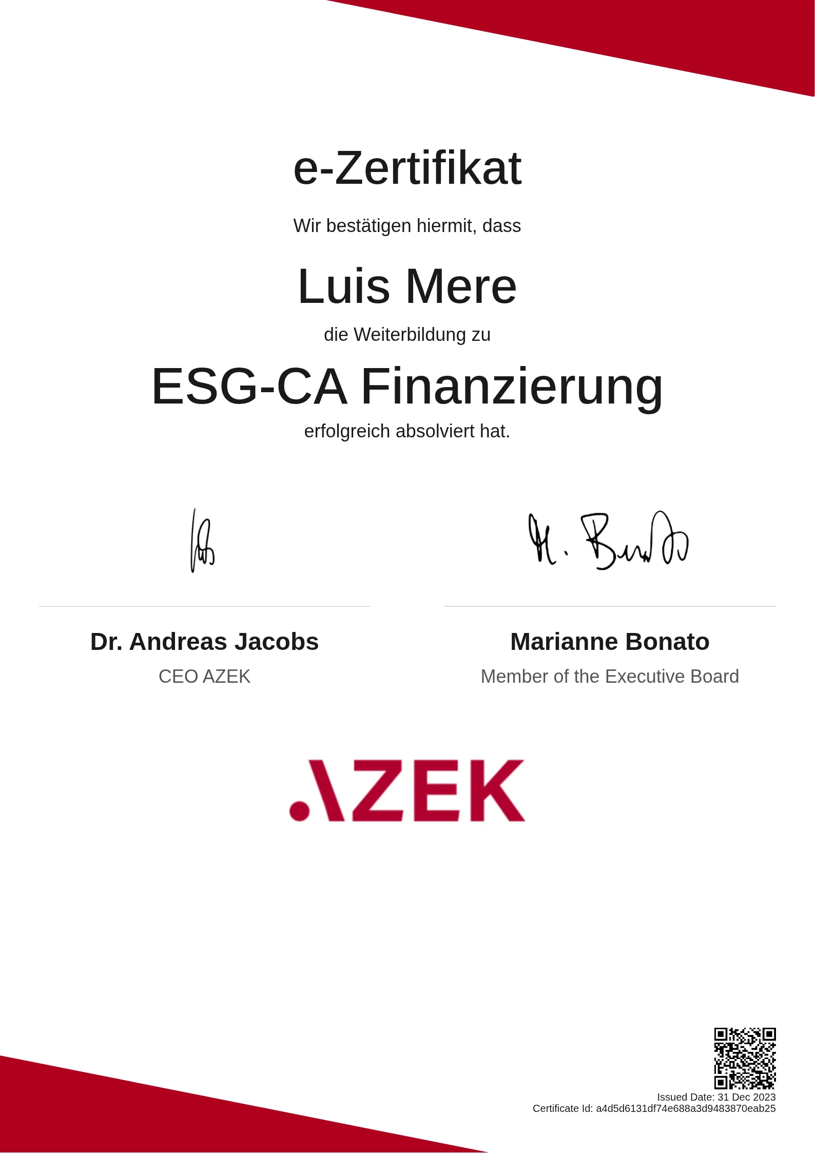 Luis Mere | ESG-CA Finanzierung