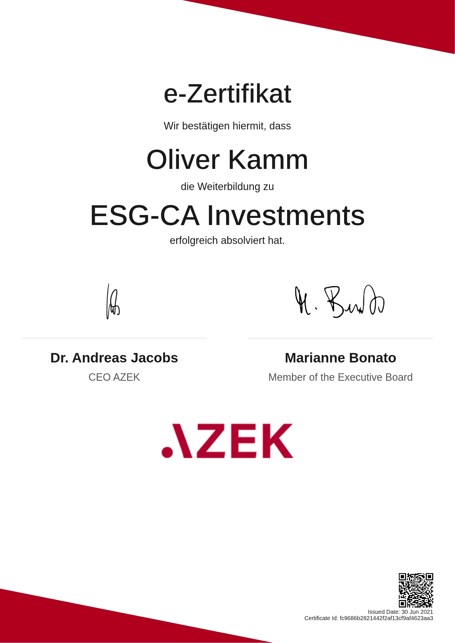  Oliver Kamm | ESG-CA Investments