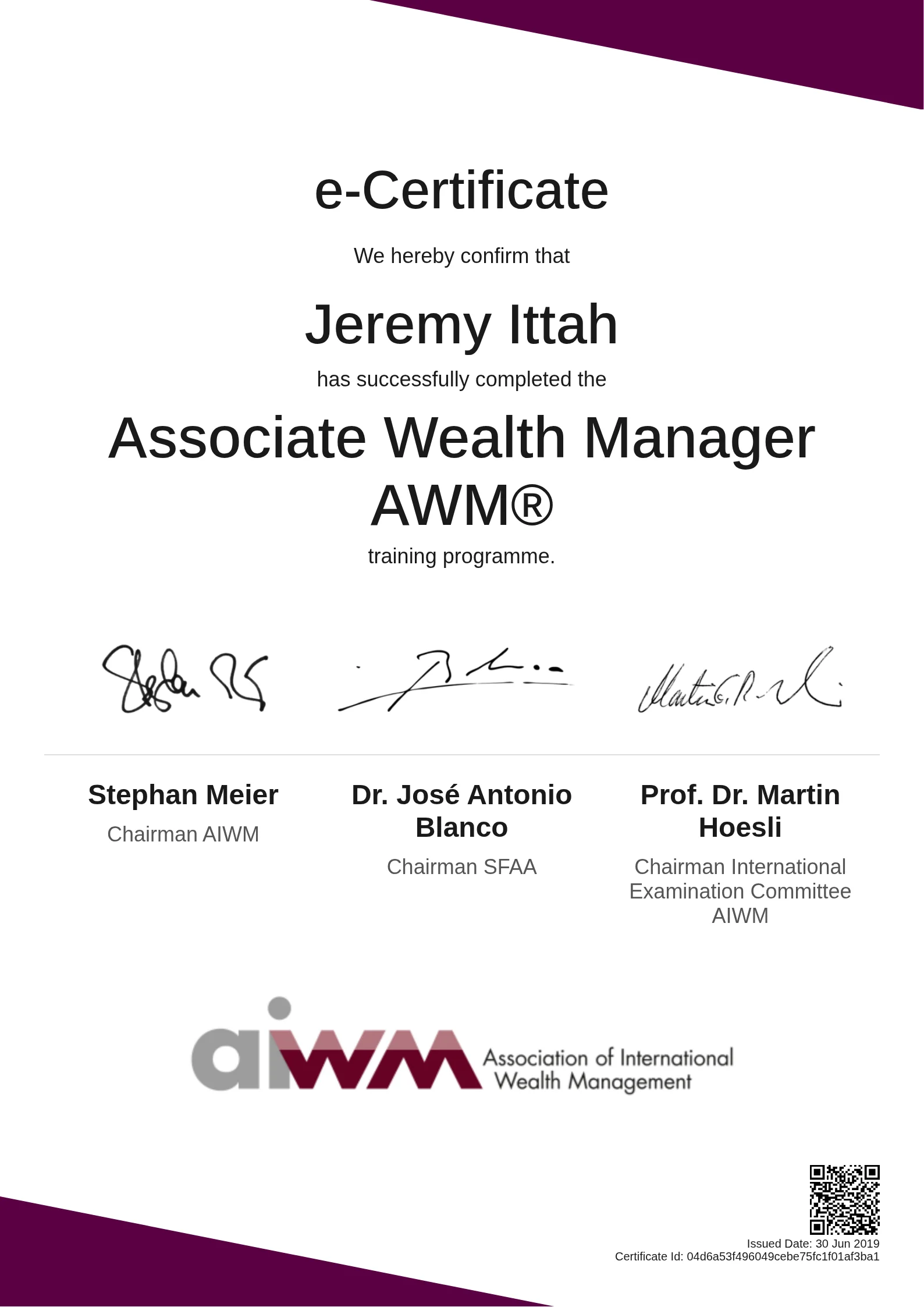  Jeremy Ittah | Associate Wealth Manager AWM®