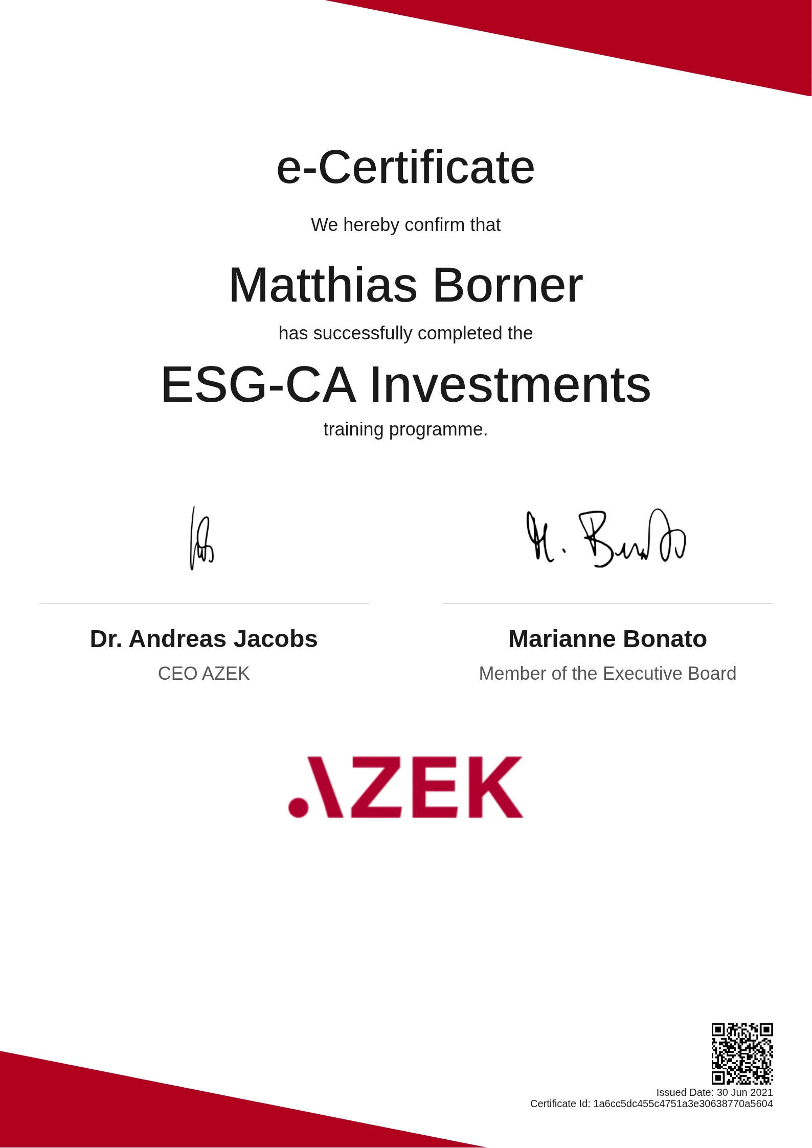  Matthias Borner | ESG-CA Investments