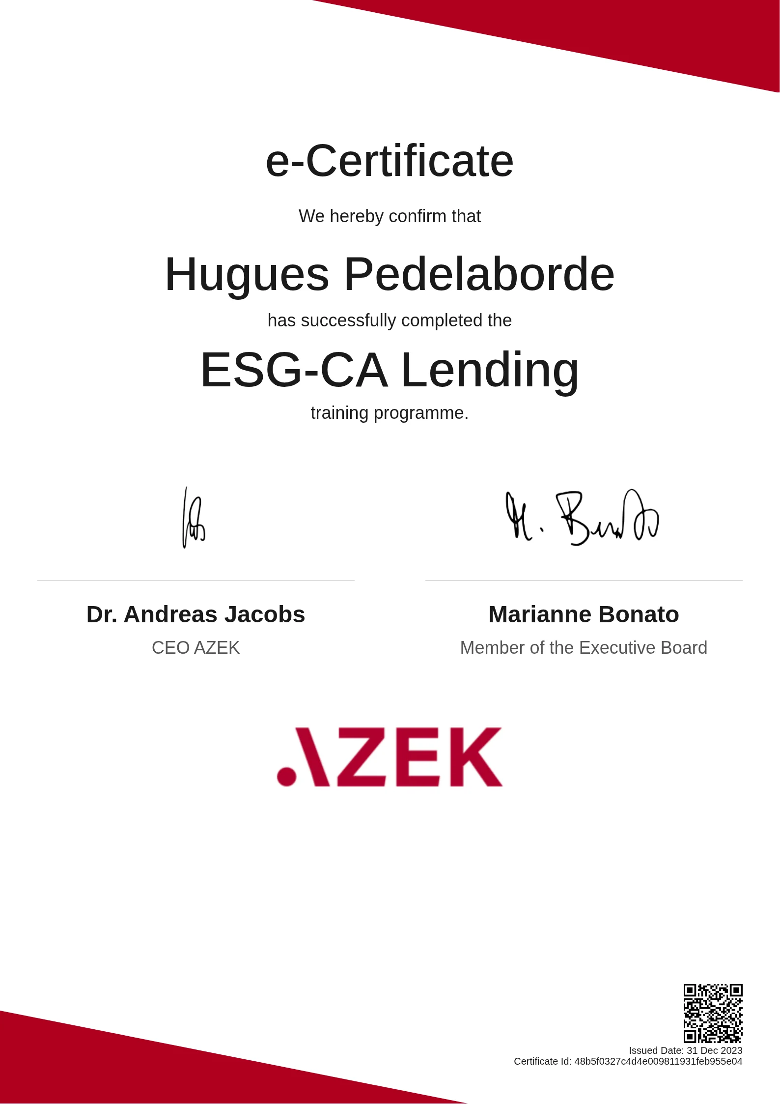  Hugues Pedelaborde | ESG-CA Lending