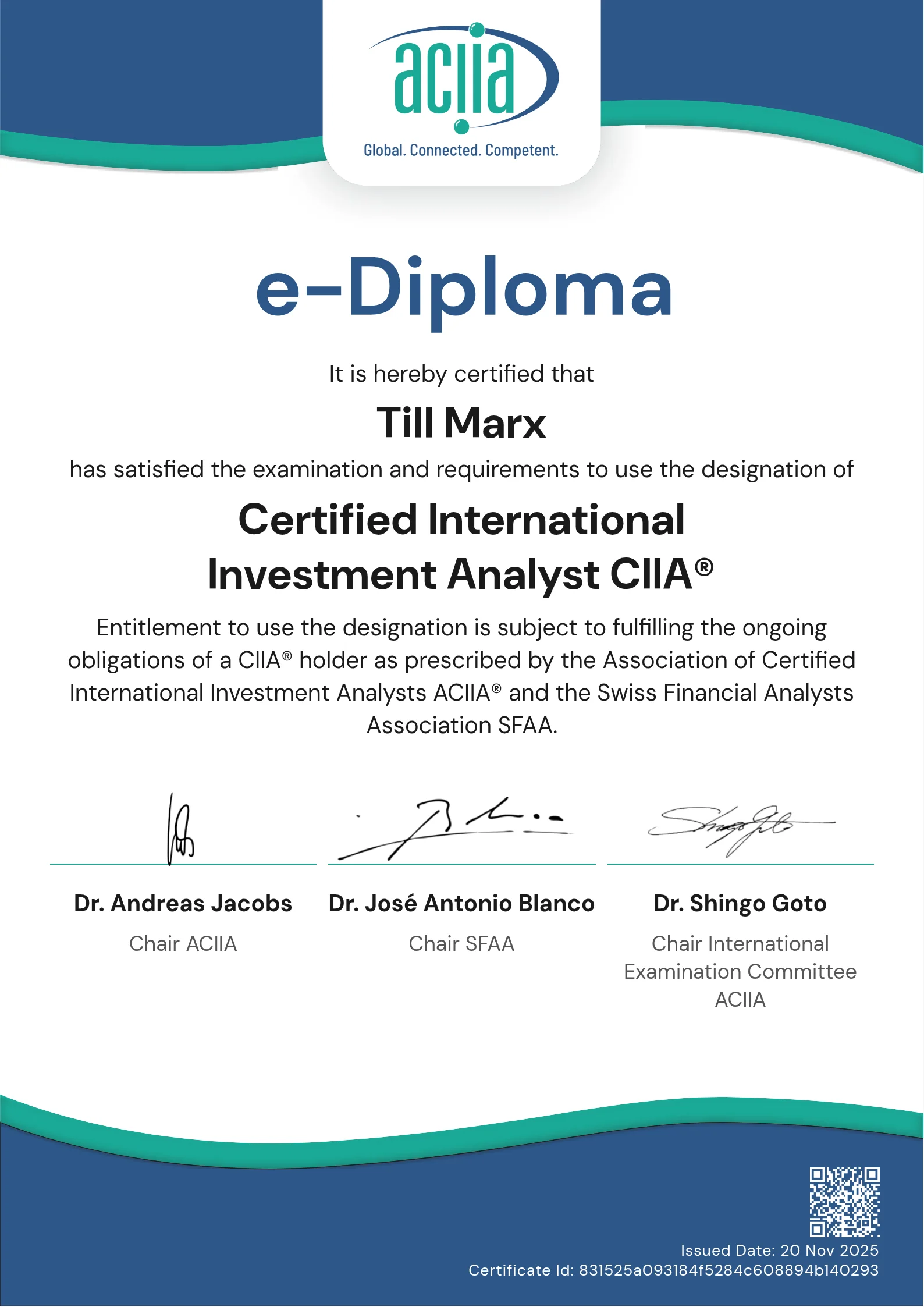 Till Marx | Certified International Investment Analyst CIIA®