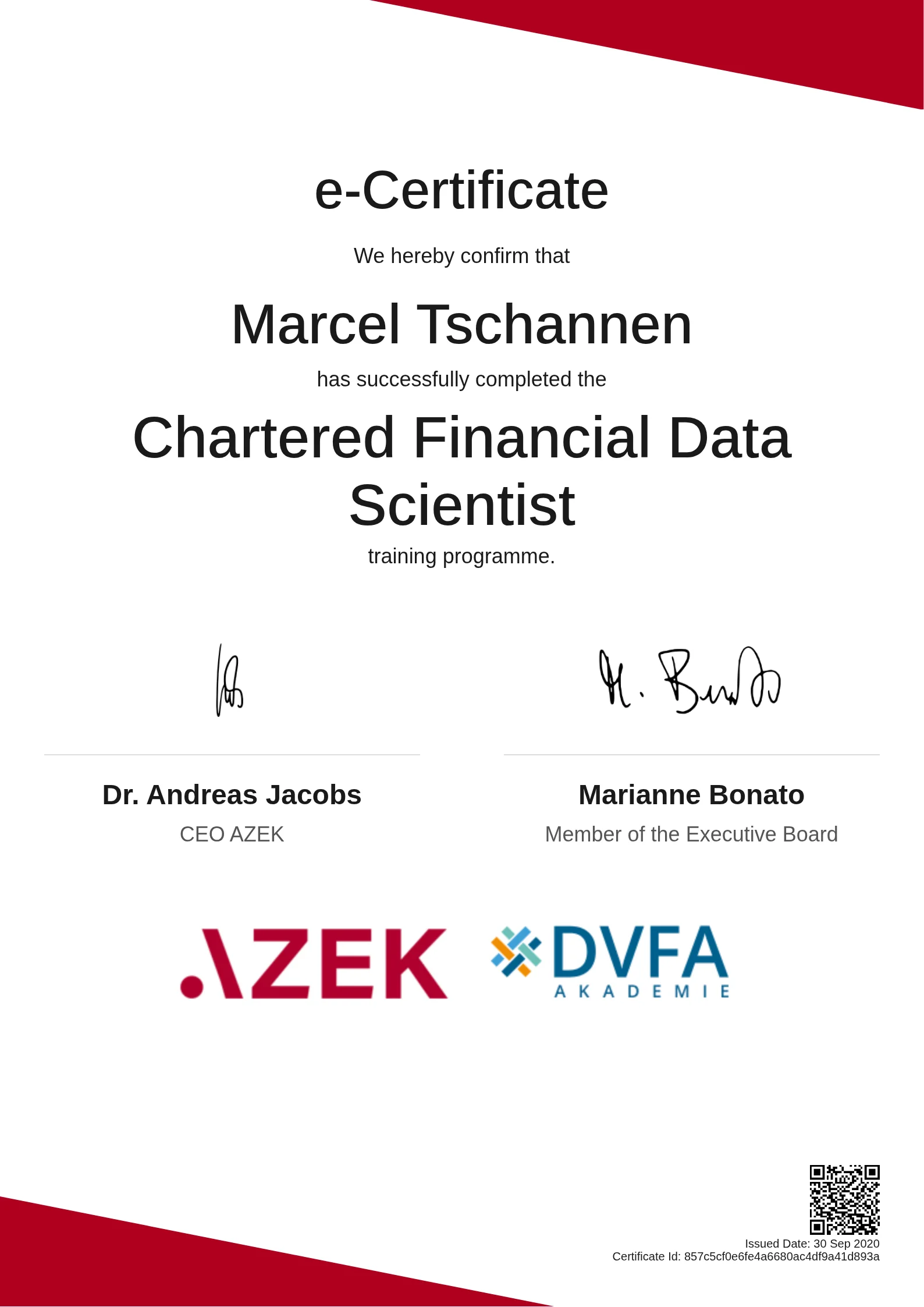  Marcel Tschannen | Chartered Financial Data Scientist