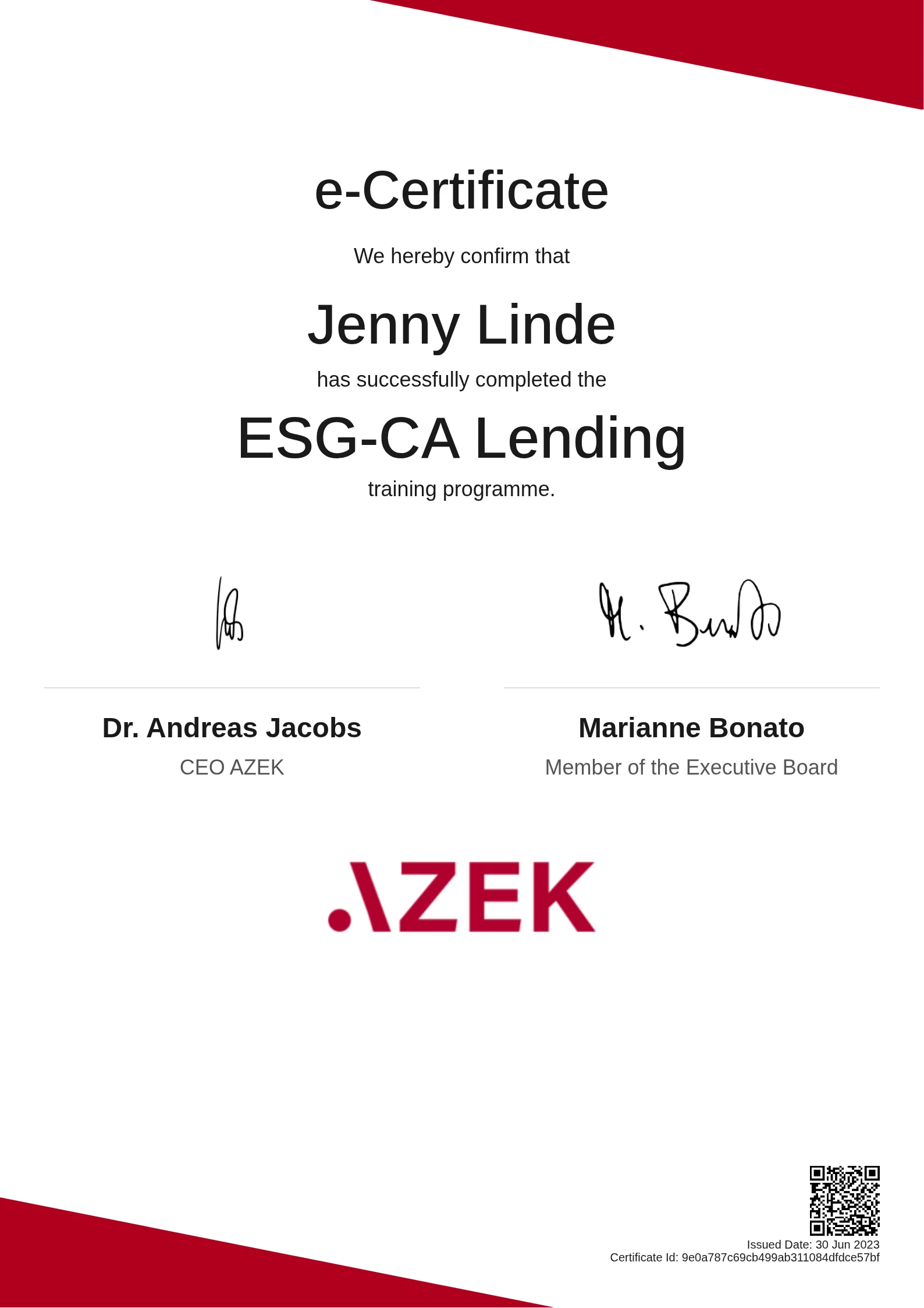  Jenny Linde | ESG-CA Lending