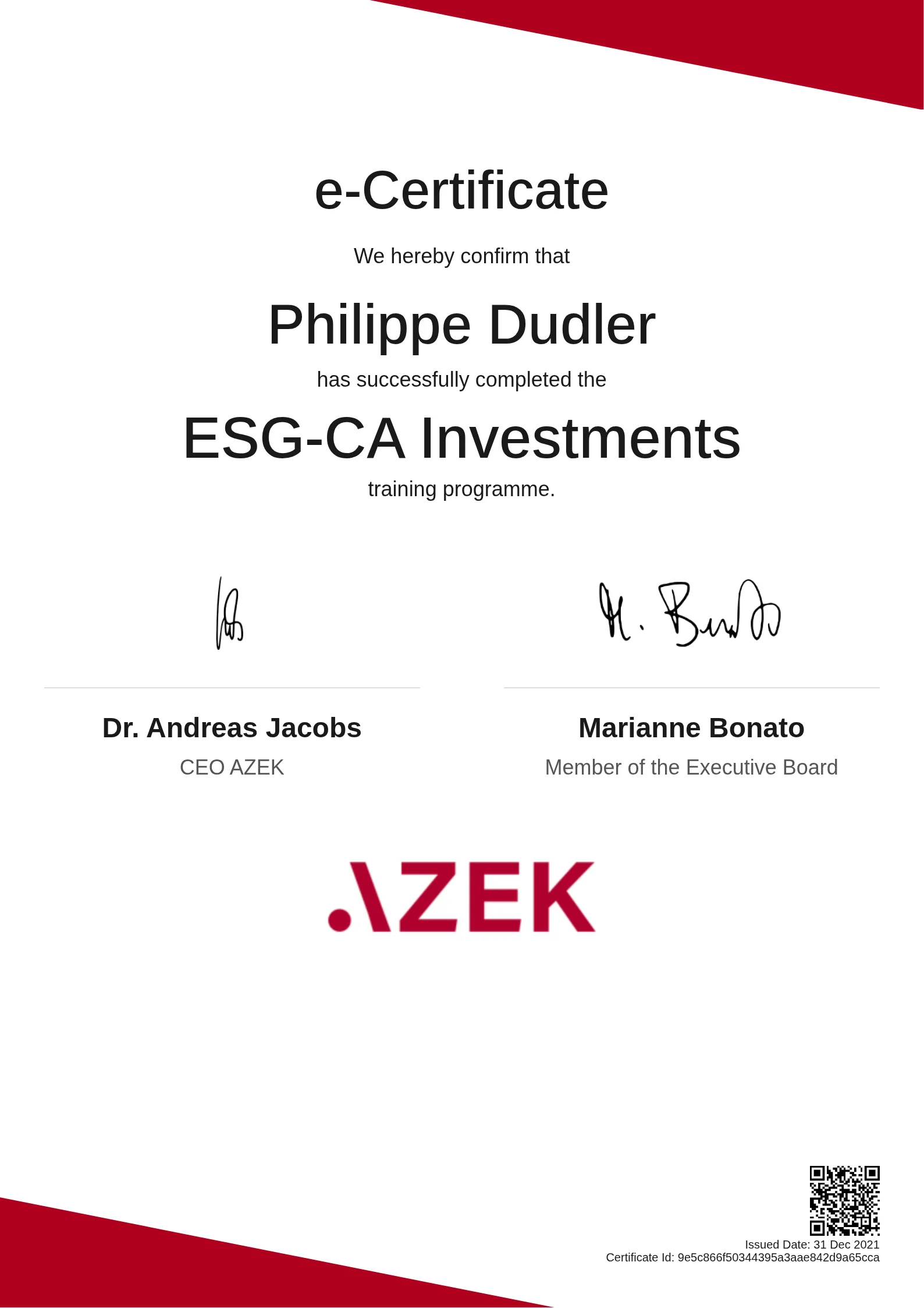  Philippe Dudler | ESG-CA Investments