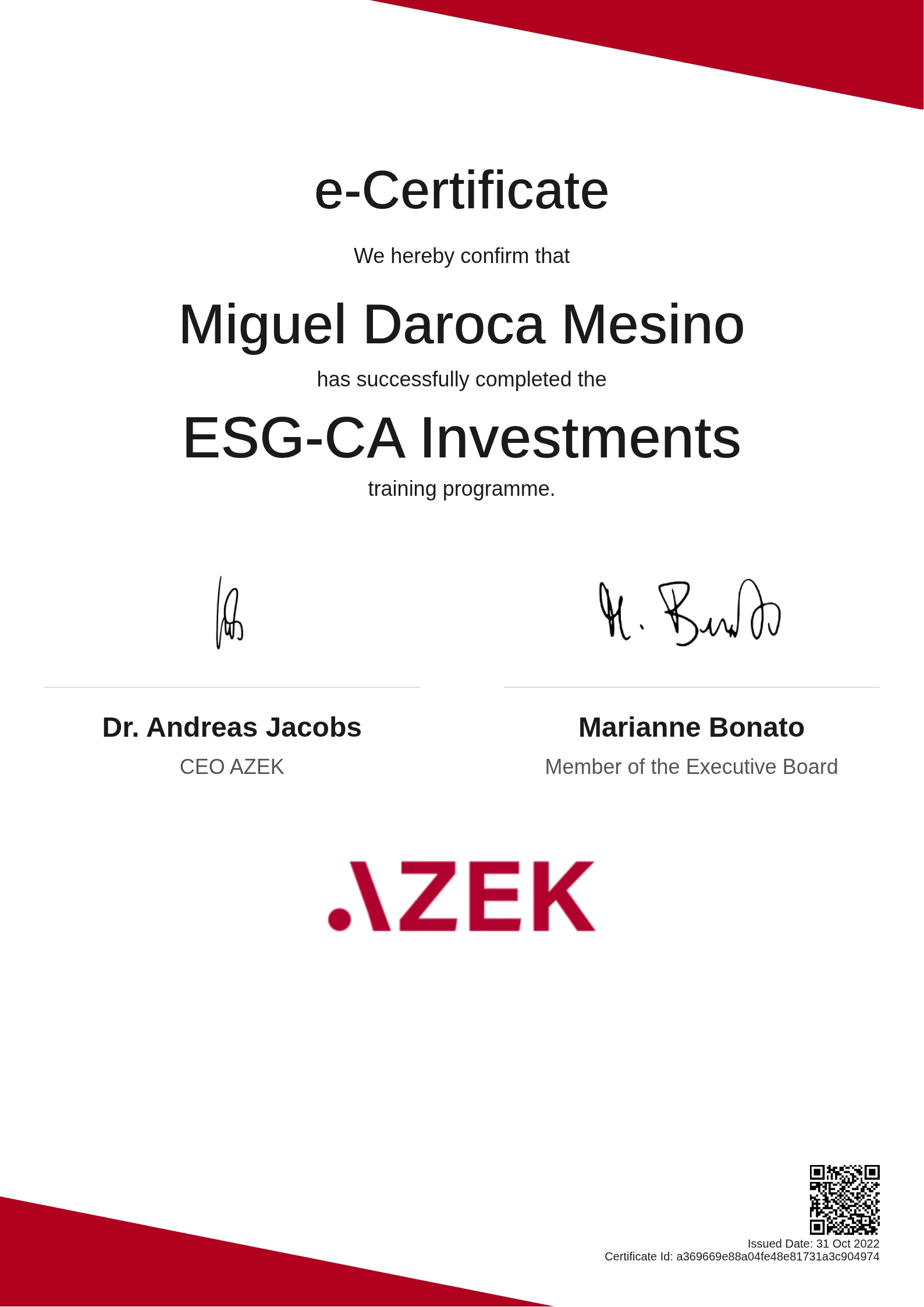  Miguel Daroca Mesino | ESG-CA Investments
