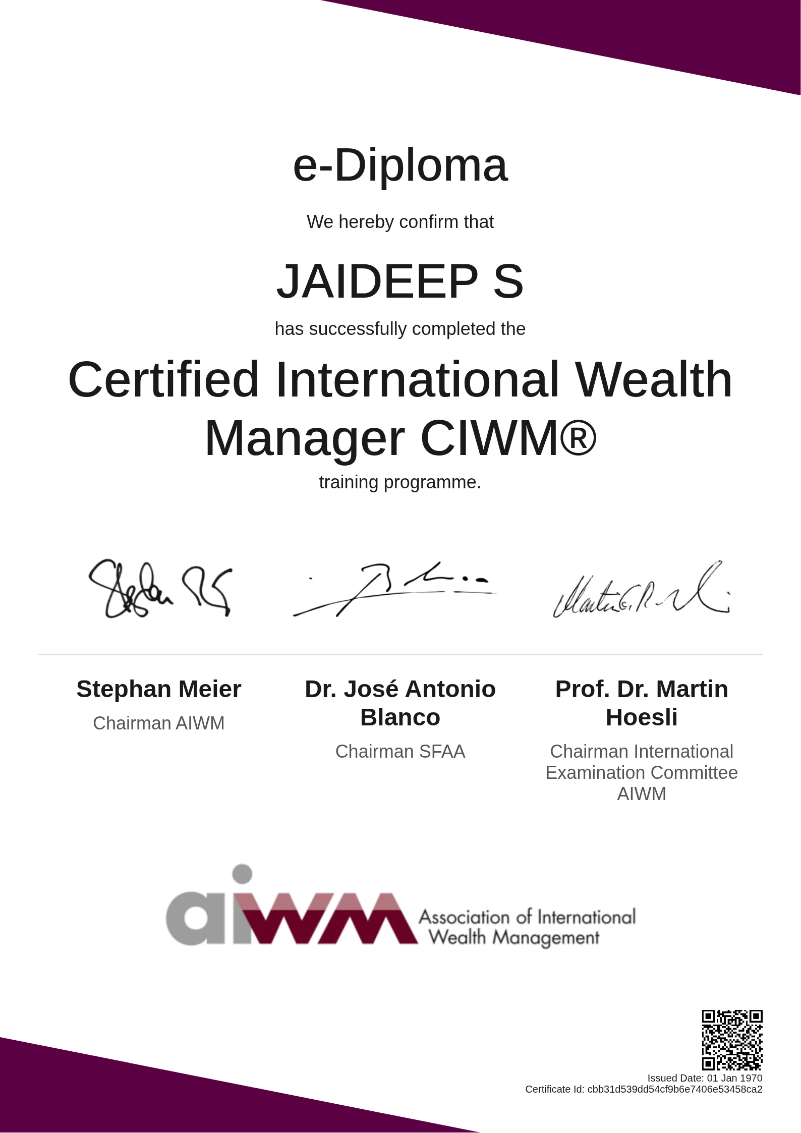 JAIDEEP S | Certified International Wealth Manager CIWM®
