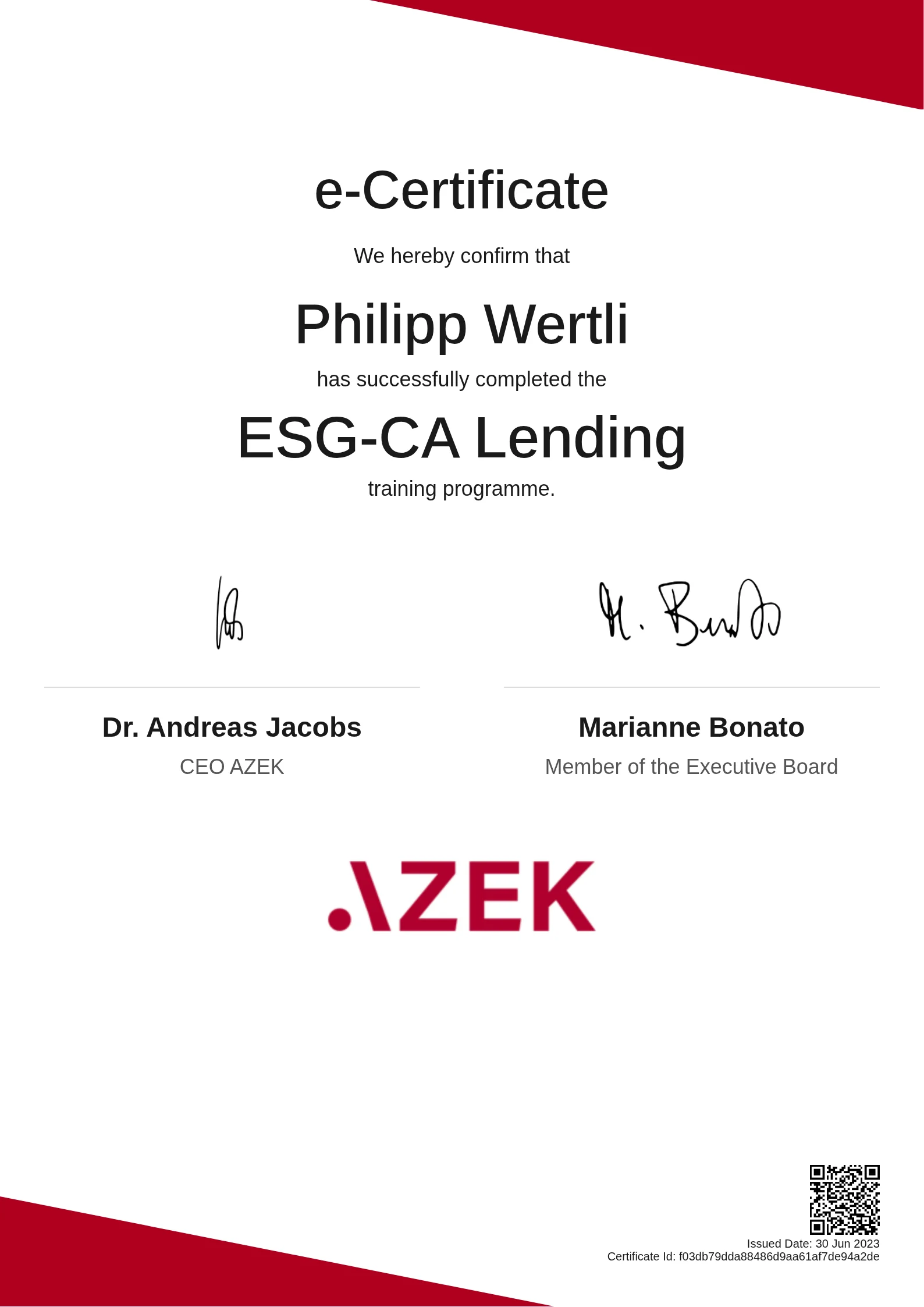  Philipp Wertli | ESG-CA Lending