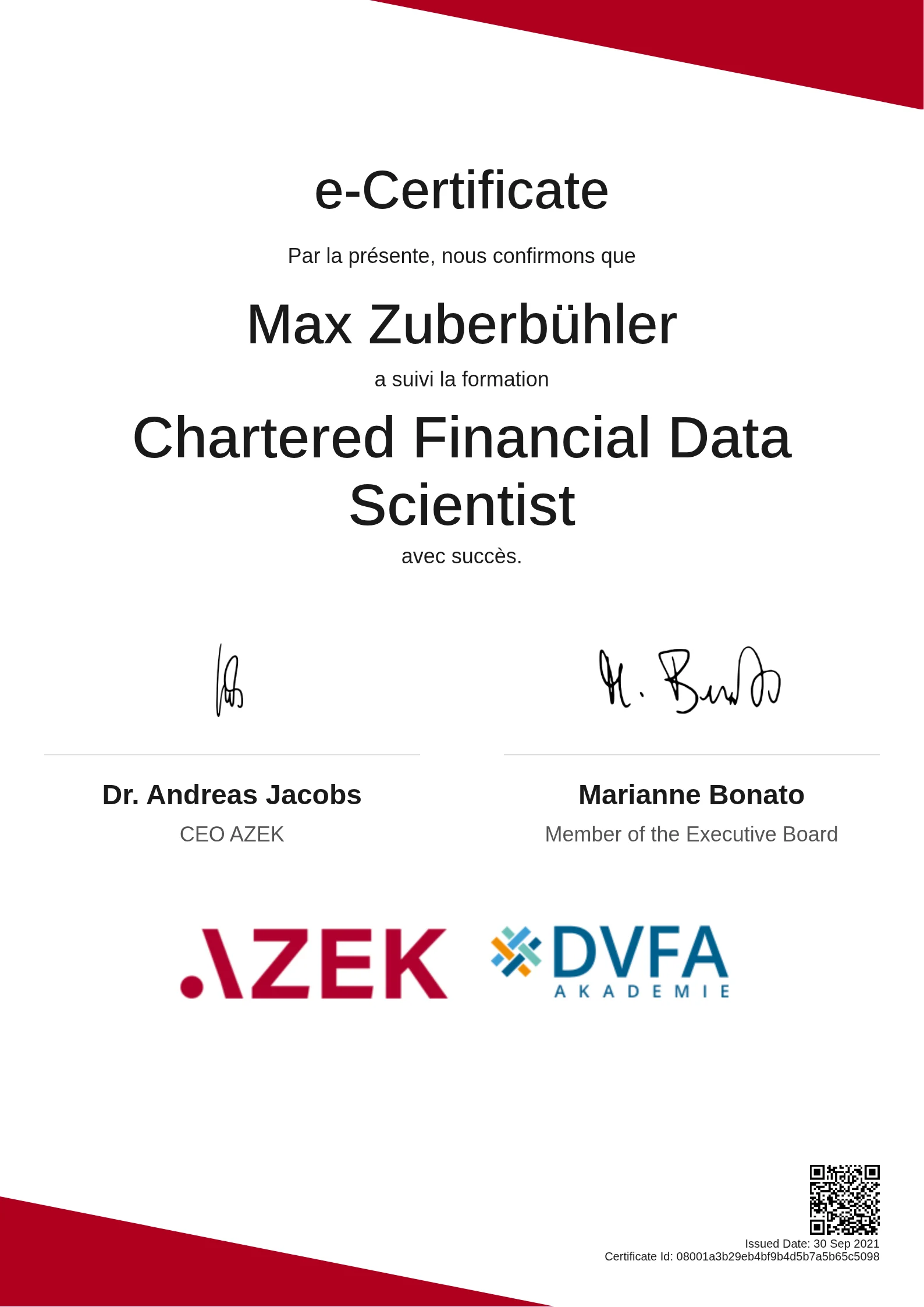 Max Zuberbühler | Chartered Financial Data Scientist