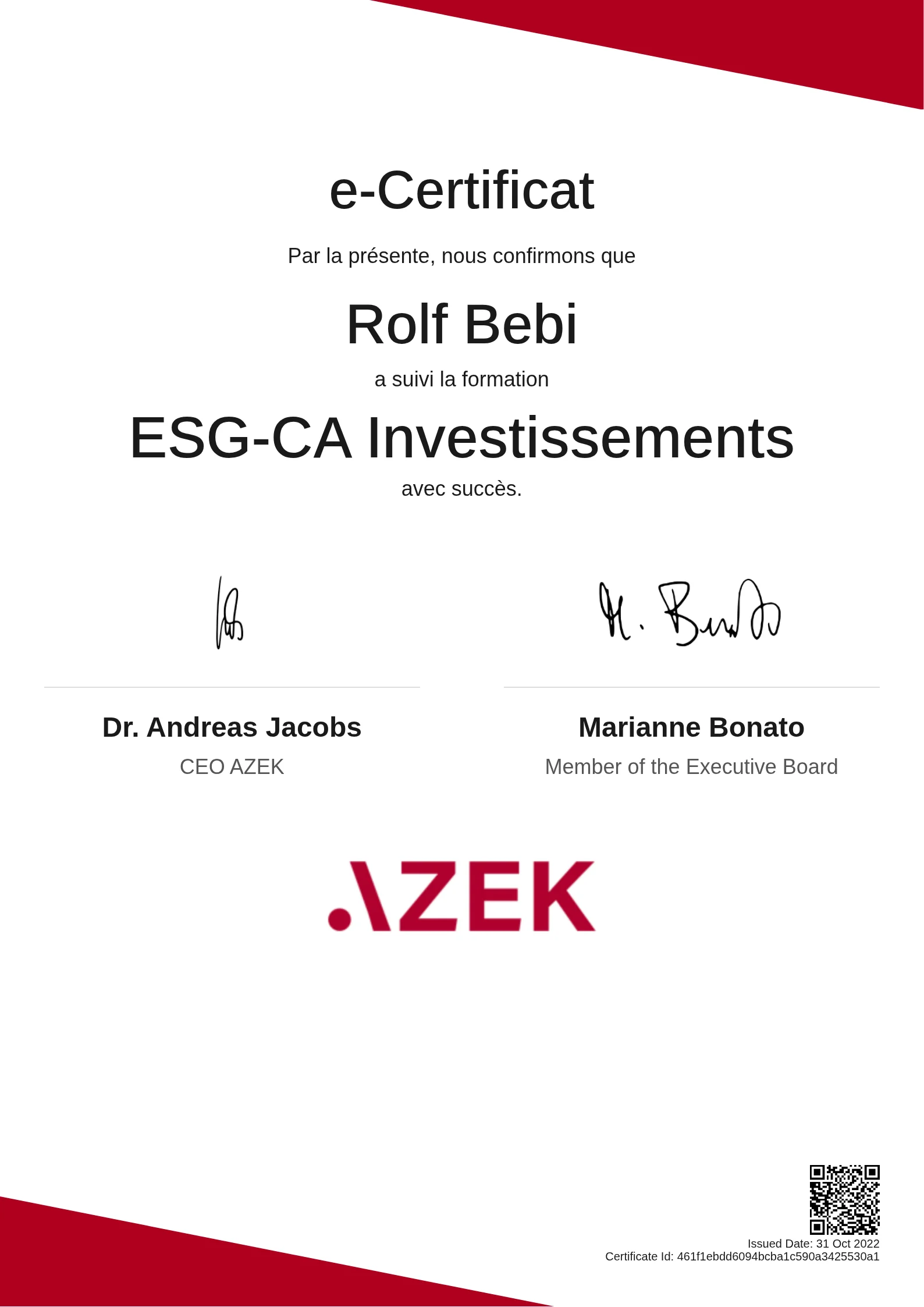 Rolf Bebi | ESG-CA Investissements