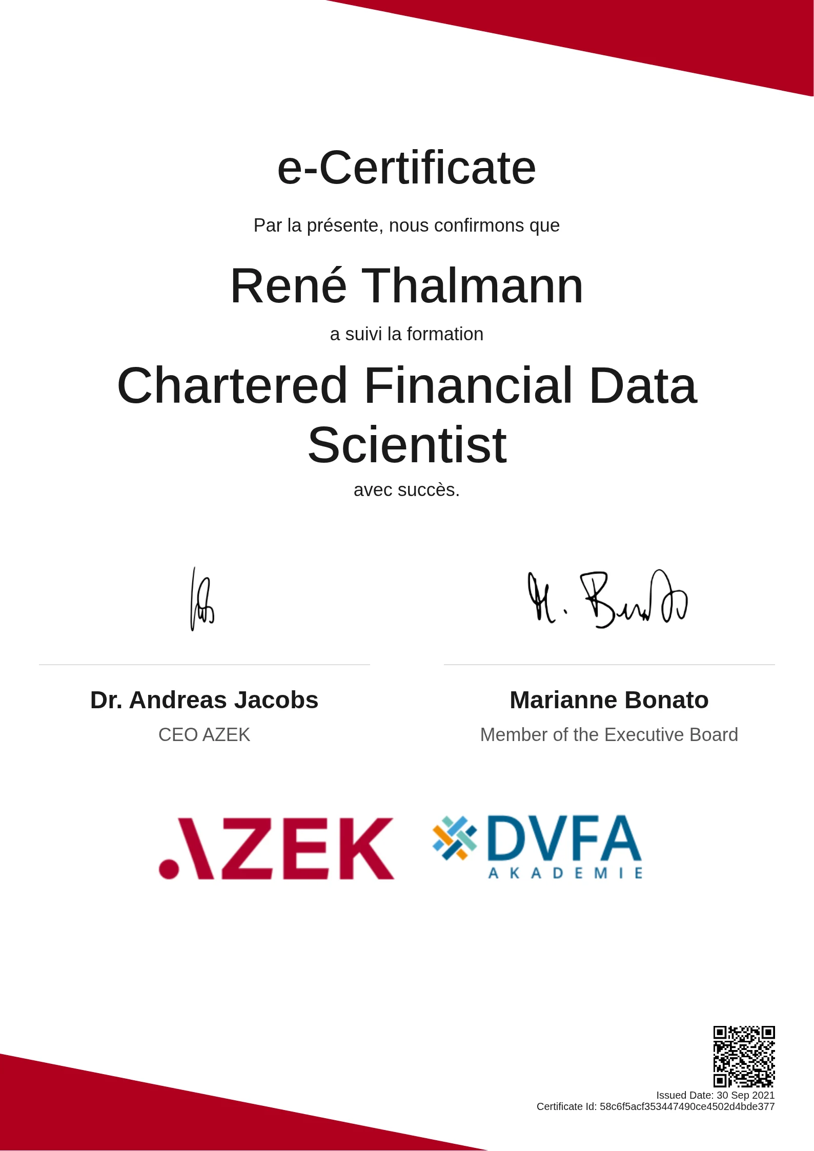 René Thalmann | Chartered Financial Data Scientist