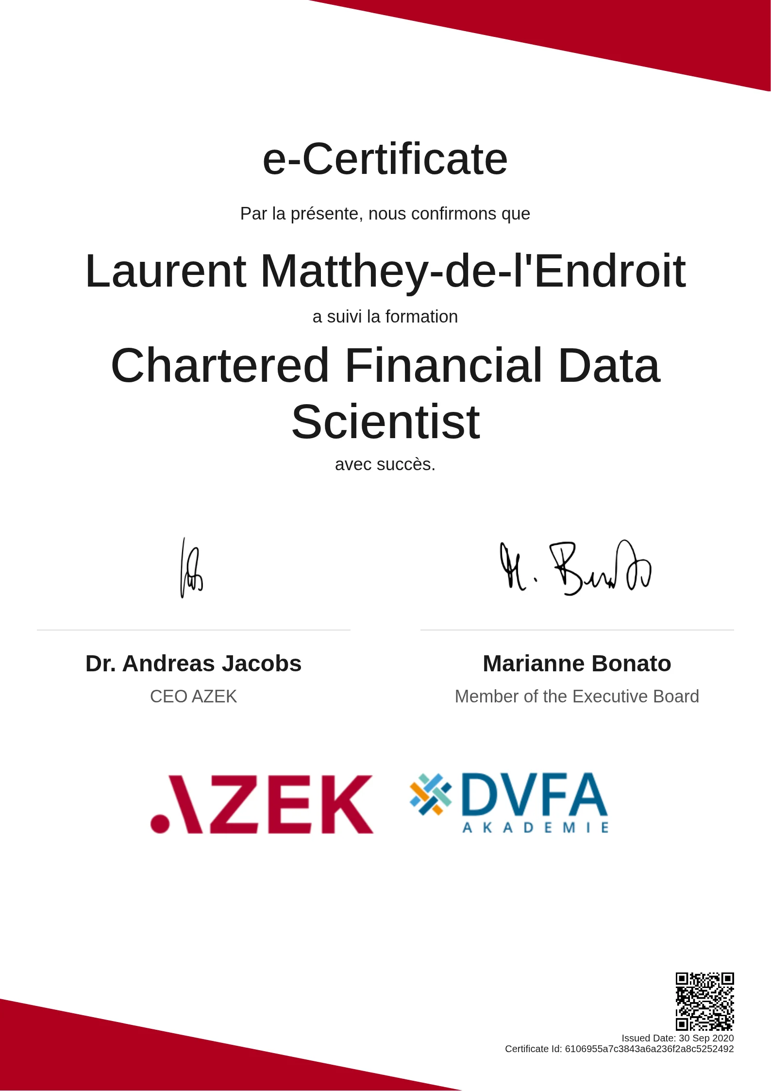 Laurent Matthey-de-l'Endroit | Chartered Financial Data Scientist