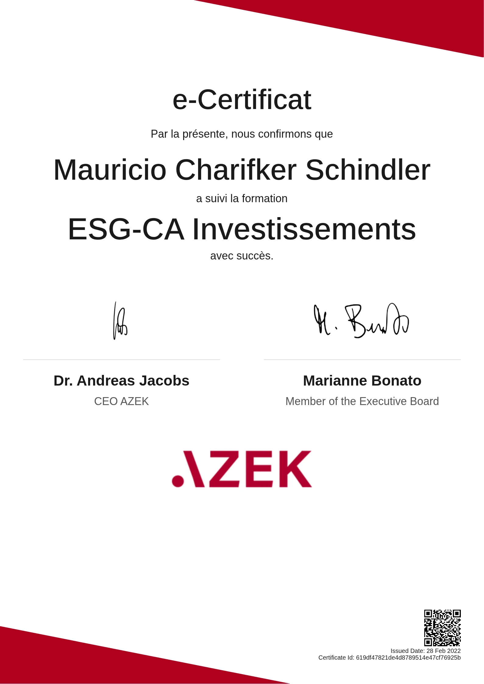 Mauricio Charifker Schindler | ESG-CA Investissements