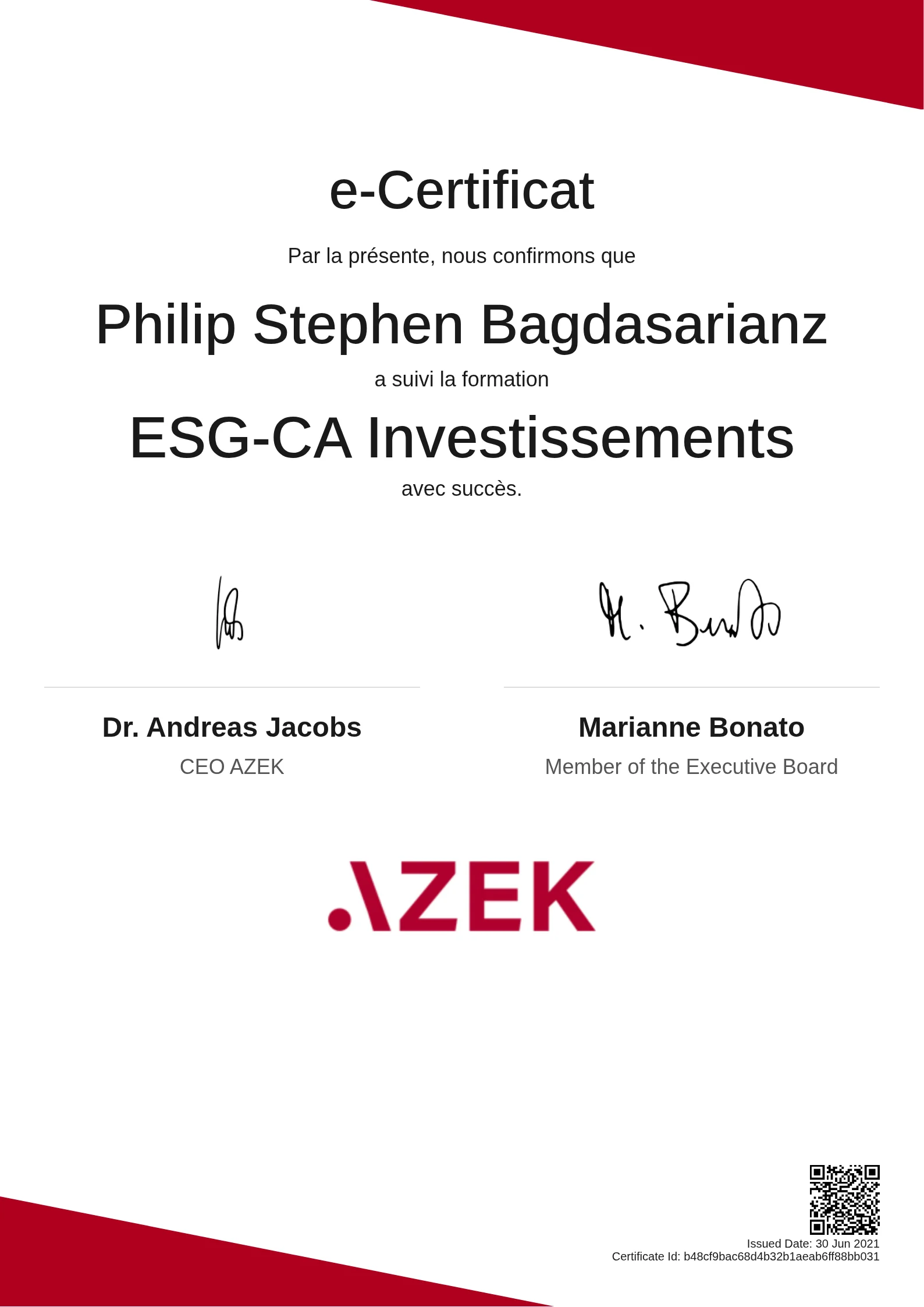 Philip Stephen Bagdasarianz | ESG-CA Investissements