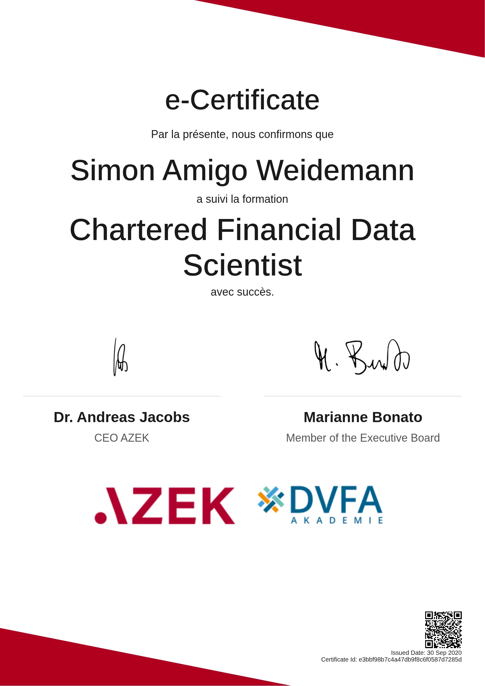 Simon Amigo Weidemann | Chartered Financial Data Scientist